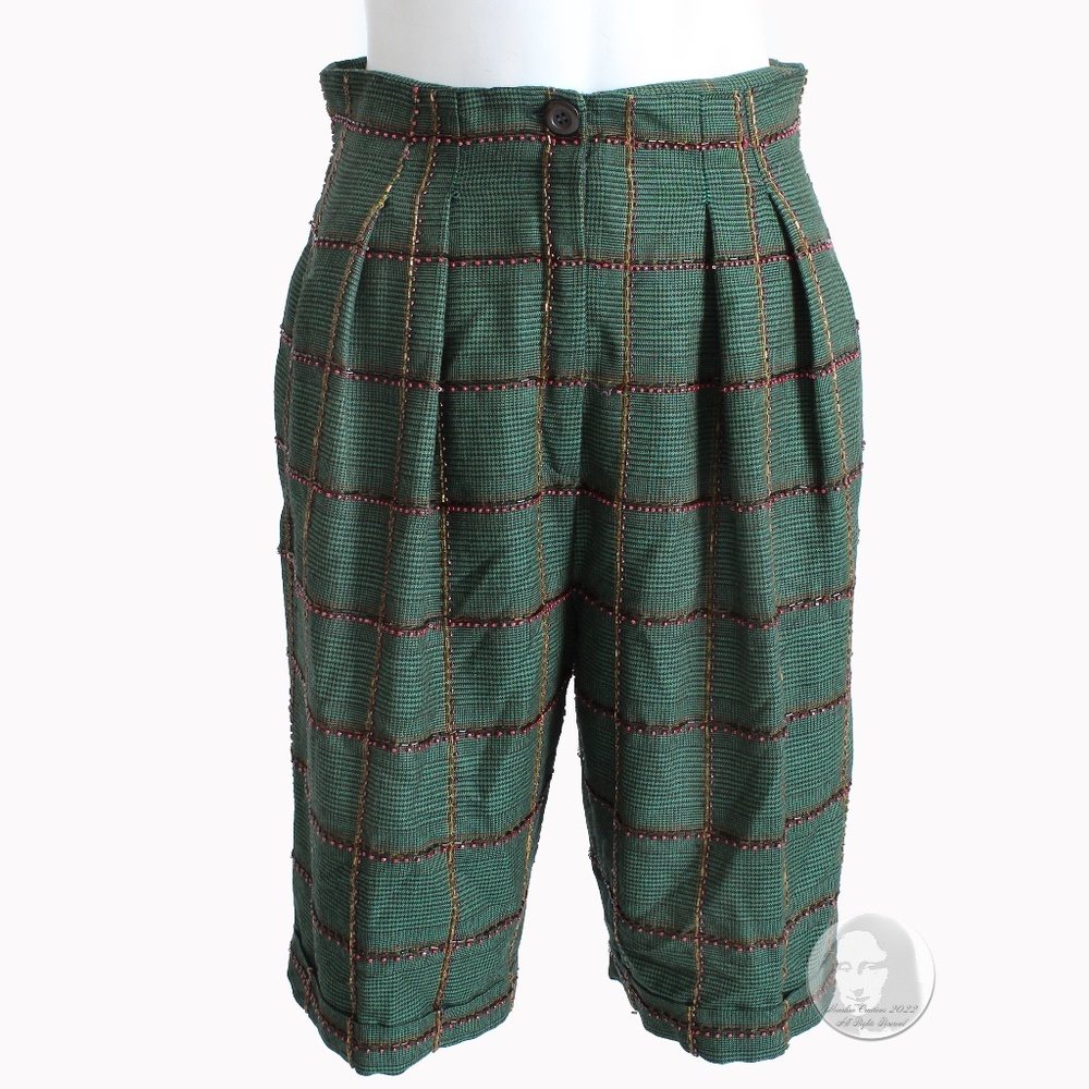 Shorts Preppy Plaid Beaded by Randolph Duke for Martha Palm Beach Vintage 80s - Picture 3 of 8